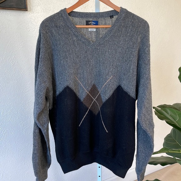 Callaway Sweaters | Callaway Golf Apparel Made in Peru 100% Links Links Alpaca Sweater | Color: Black/Gray | Size: L | Lemontreeshop's Closet